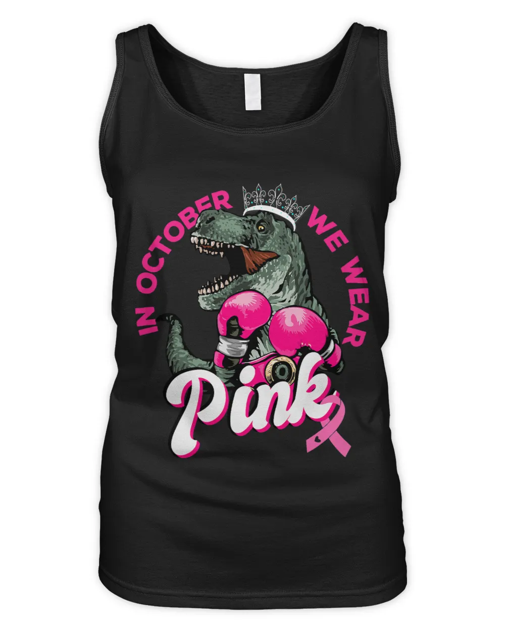 In October We Wear Pink Dinosaur Mom Breast Cancer Halloween 2