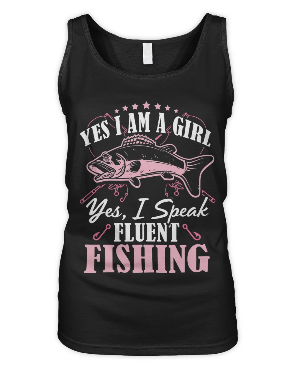 Speak Fluent Fishing Fisher Girl Fish Rod Angler Fisherman