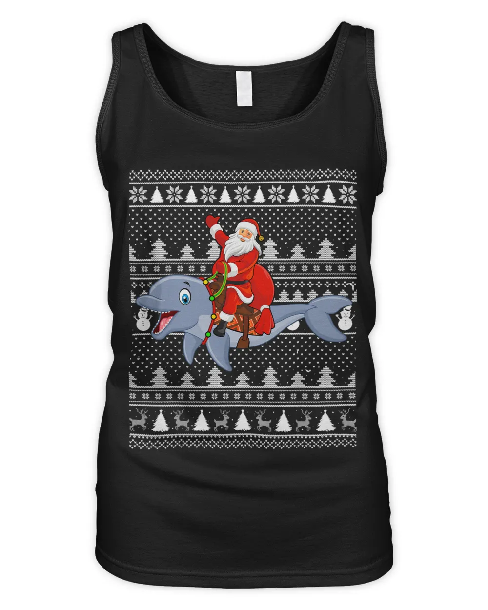 Dolphin Gift Xmas Holiday Ugly Santa Riding Dolphin Christmas