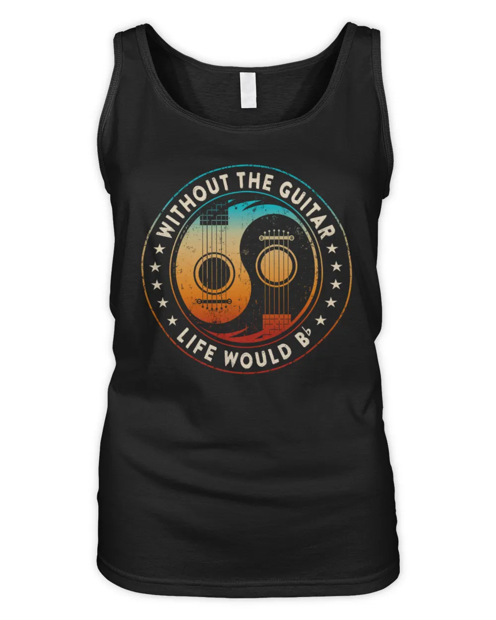 Without The Guitar Life Would Bb - Acoustic Guitar Yinyang Women's Tank Top black s