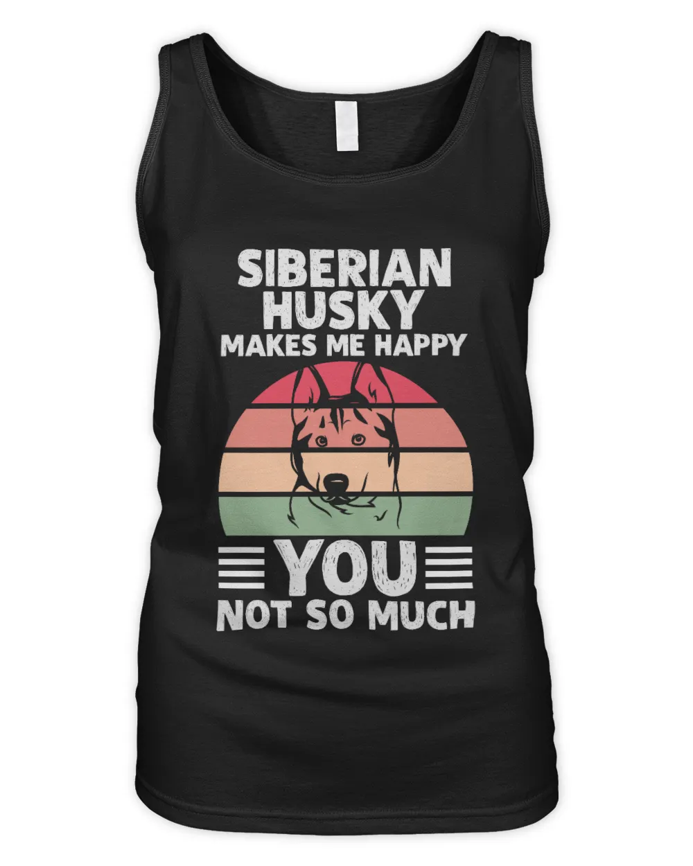 SIBERIAN-HUSKY MAKES ME HAPPY Women's Tank Top black s