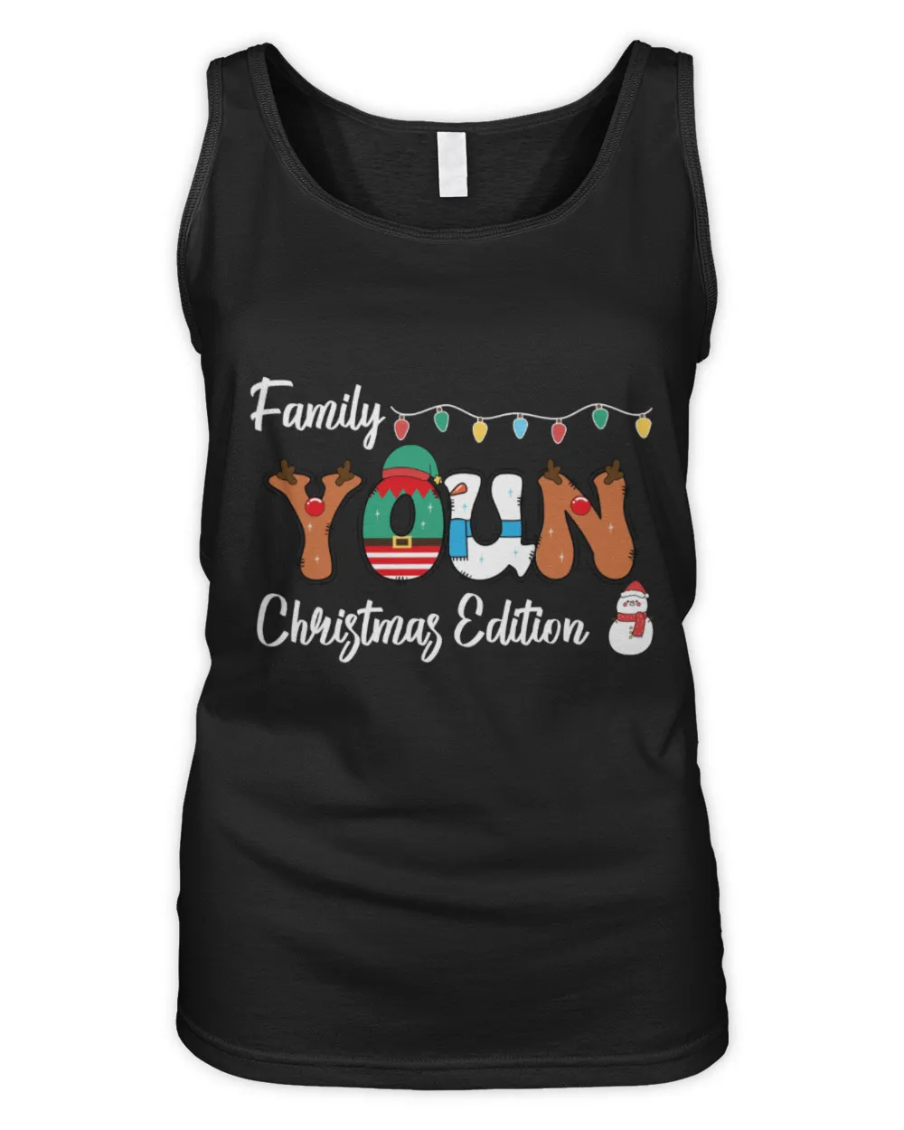 Family YOUN Christmas Edition Women's Tank Top black s