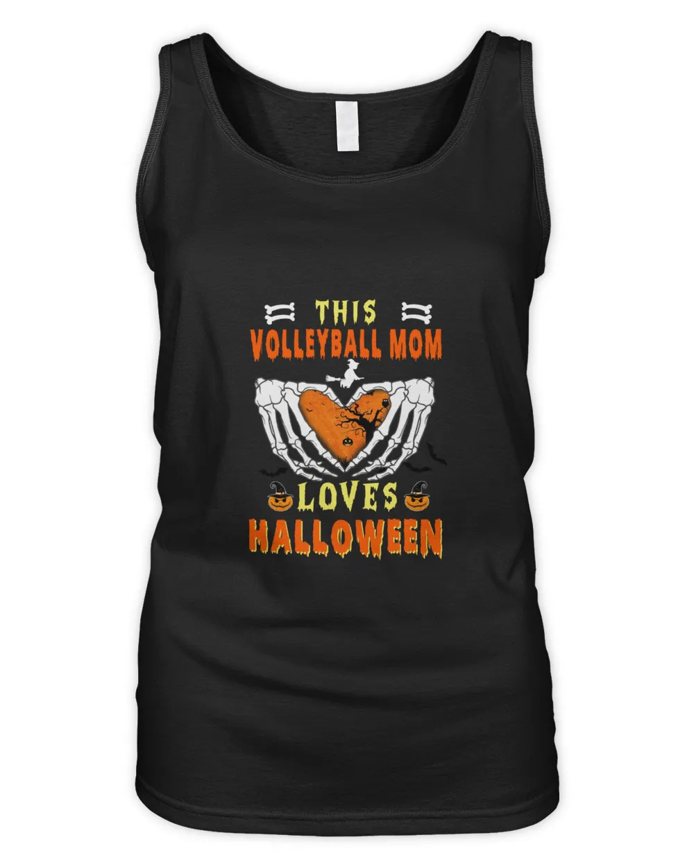 Halloween T-Shirt This VOLLEYBALL MOM Loves Halloween Women's Tank Top