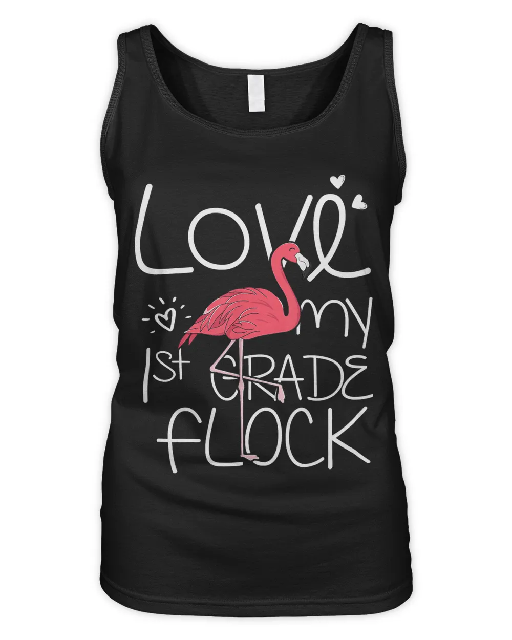 Teacher Valentines Day Shirt LOVE st Grade Flock Flamingo