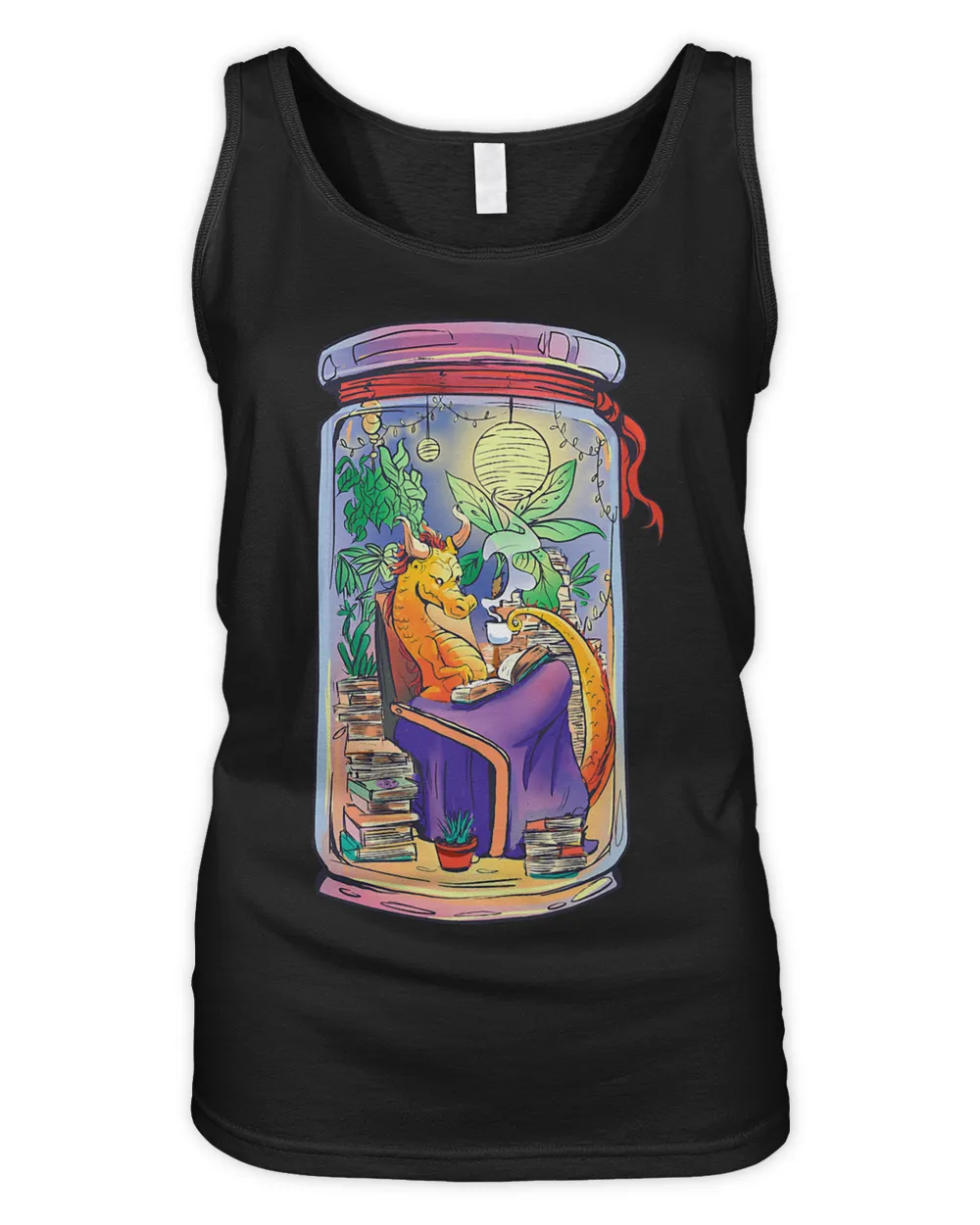 Lazy Dragion Reading In A Jar Bottle Cozy Comfy Dragon