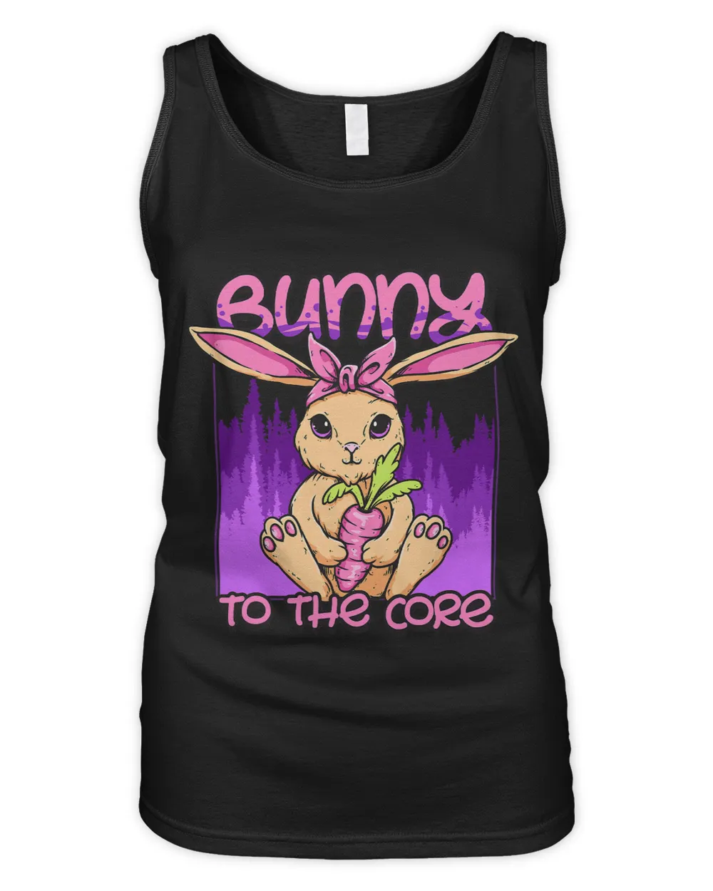Bunny To the Core Gothic Rabbit with Carrot Rabbit Lover 502