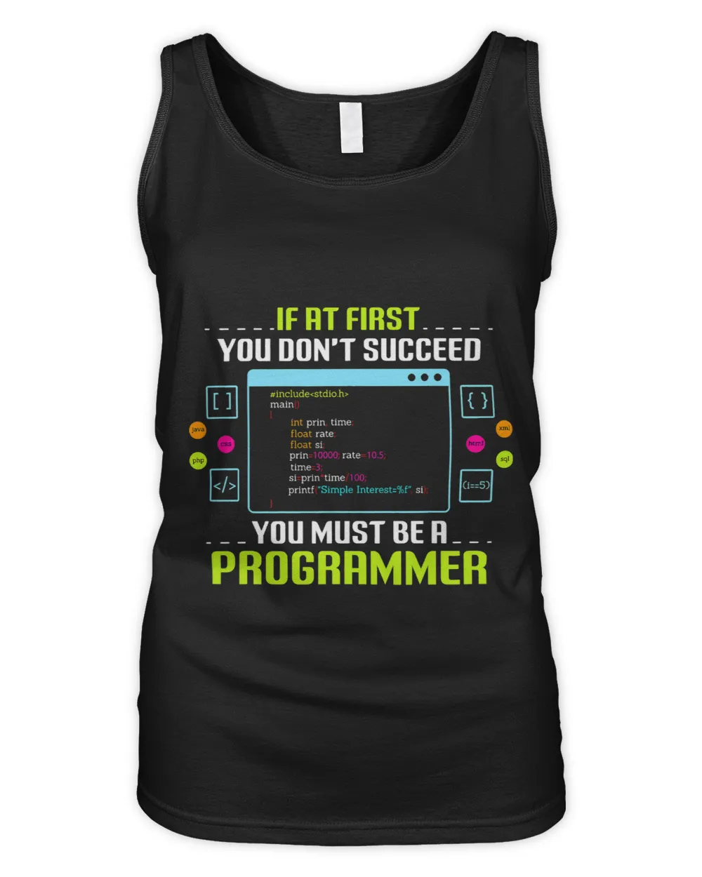 Program Developer Software Engineer Programmer Nerd Computer 3 68 Women's Tank Top black s