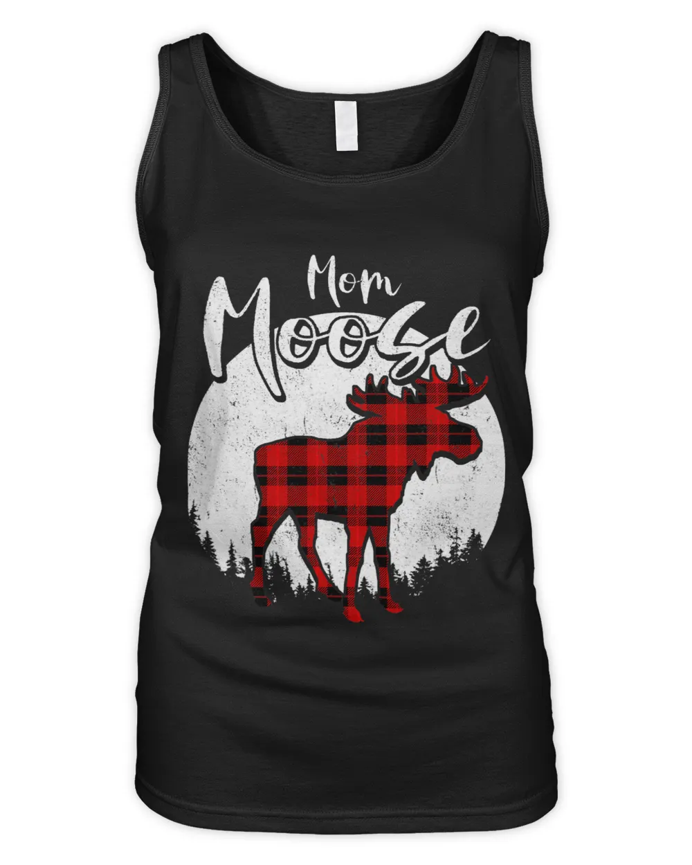 Mom Moose Red Plaid Buffalo Matching Family Pajama