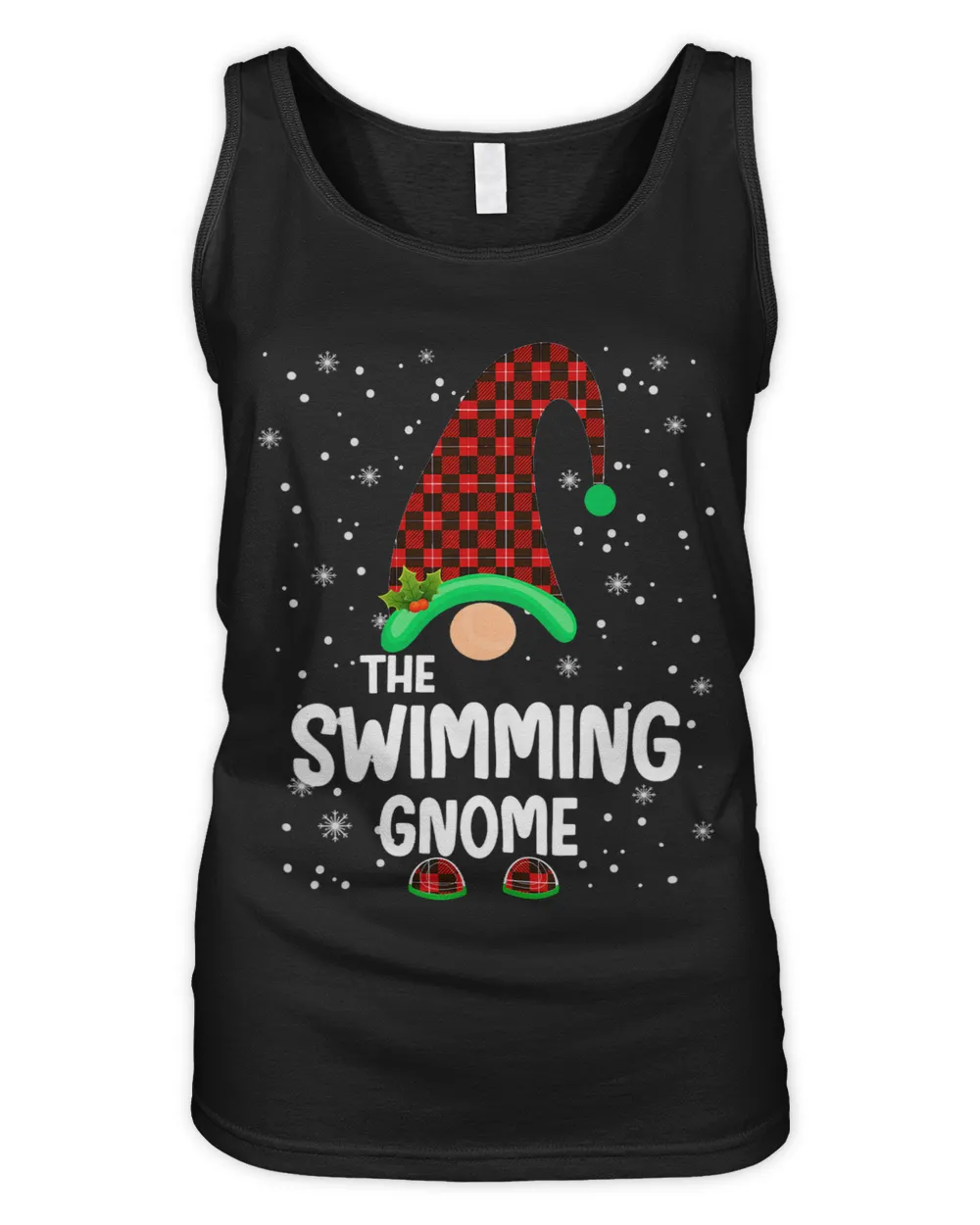 Swimming Gnome Buffalo Plaid Matching Family Christmas Pj