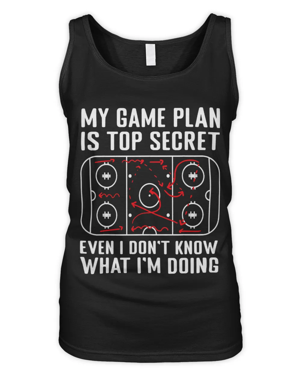 Mens My Game Plan Is Top Secret Funny Ice Hockey Coach