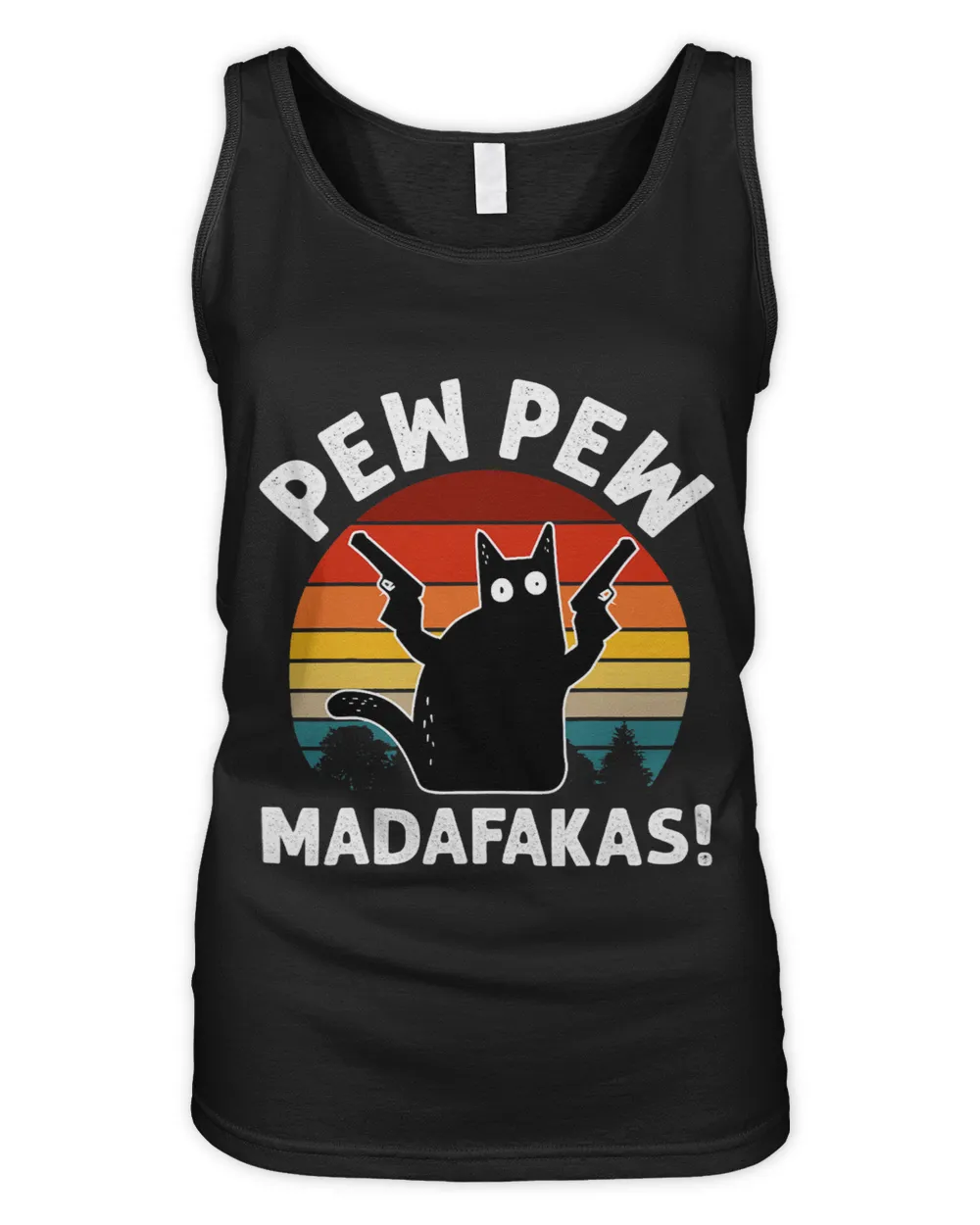 Vintage Retro Black Cat Pew Pew Madafakas