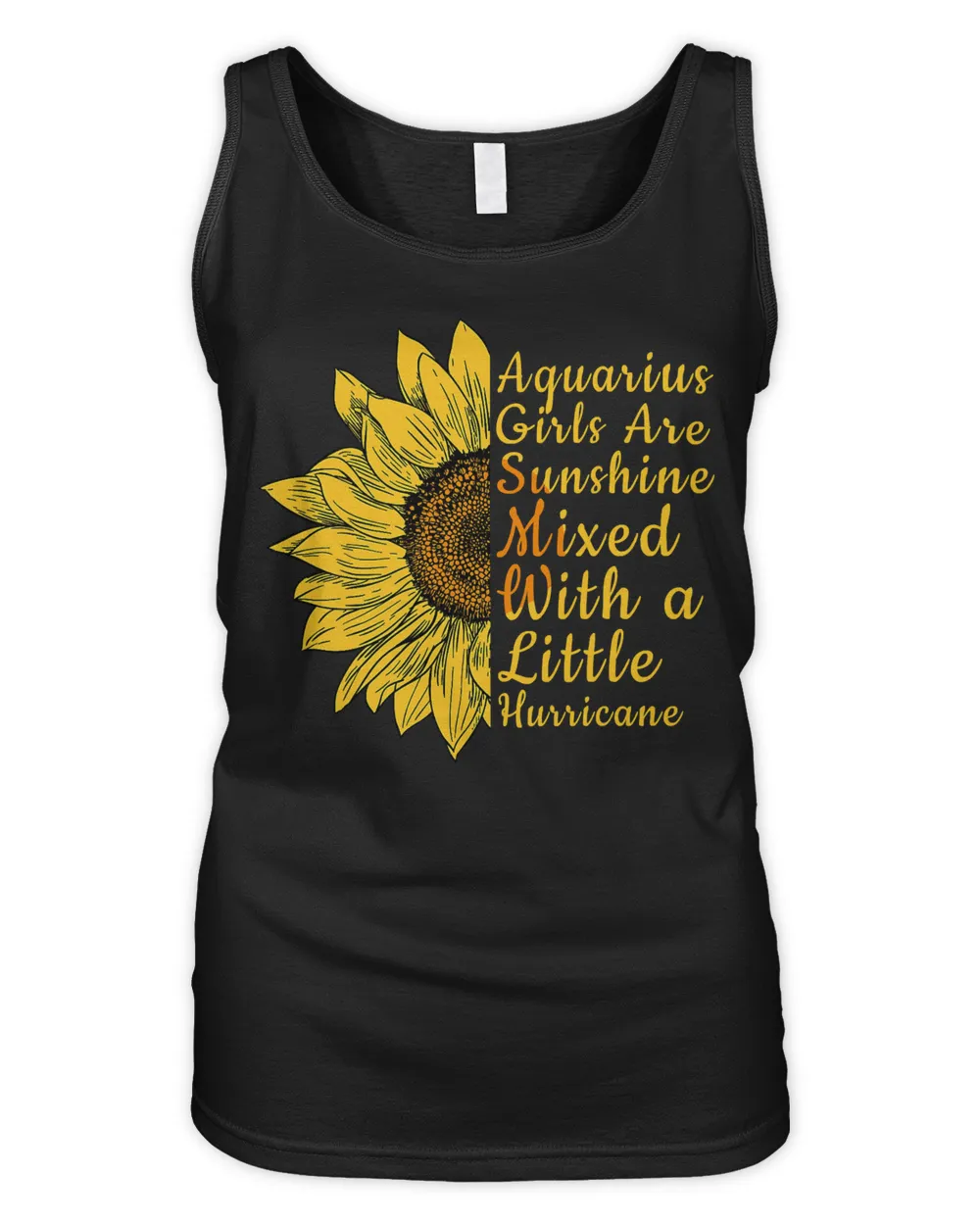Sunflower Aquarius Woman January and February Birthday Gift T-Shirt