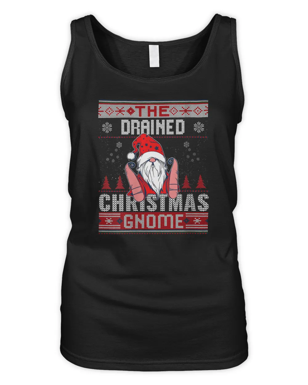 Womens Drained Christmas Gnome Matching Family Ugly V-Neck T-Shirt
