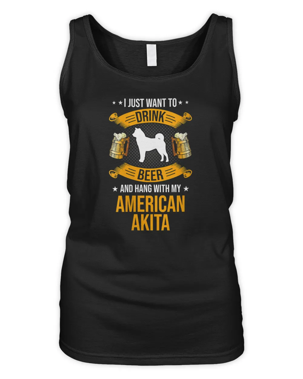 Womens Drink Beer And Hang With My American Akita Dog Lover V-Neck T-Shirt