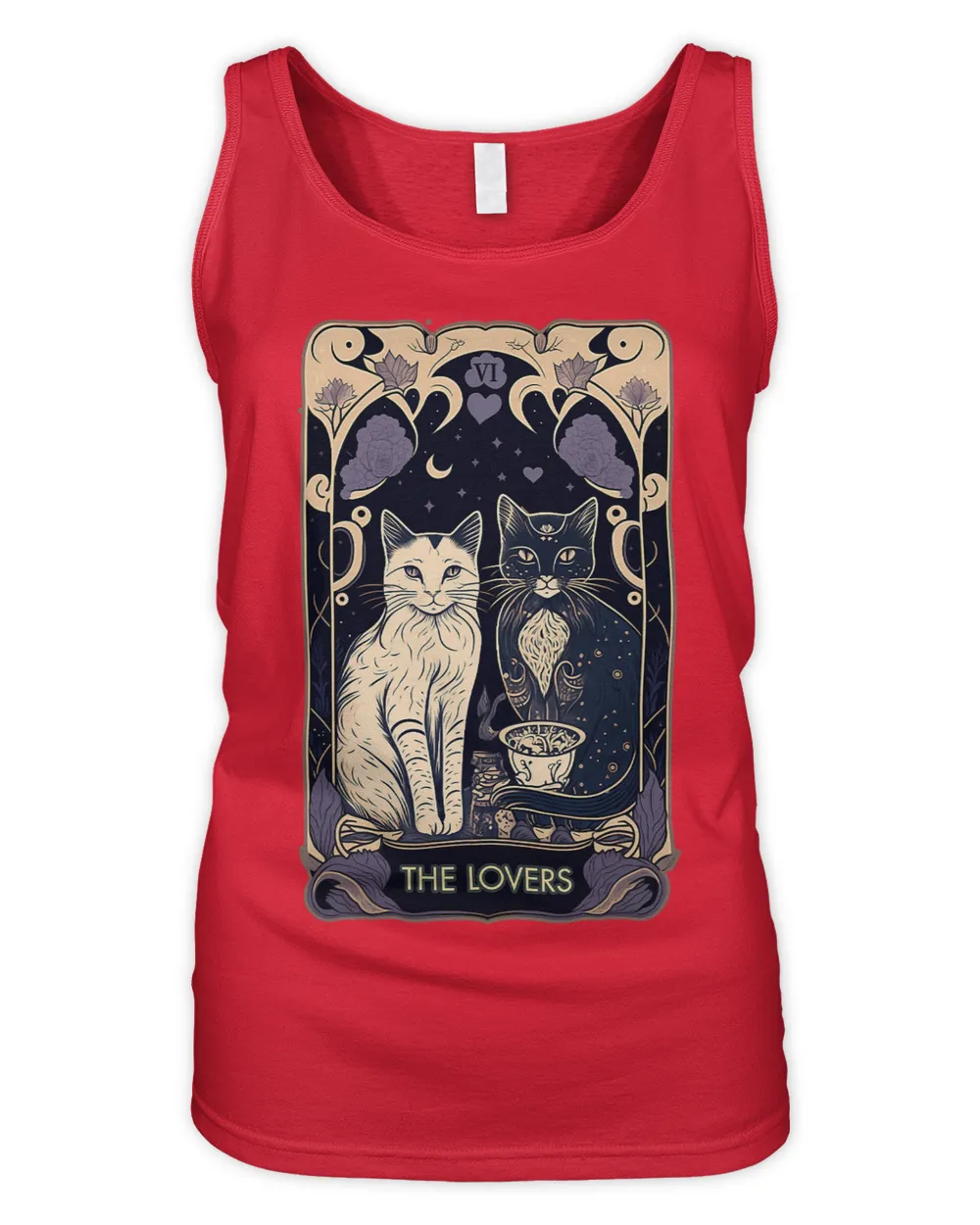 Cute Cat The Lovers Tarot Card Cat Tarot Card Graphic