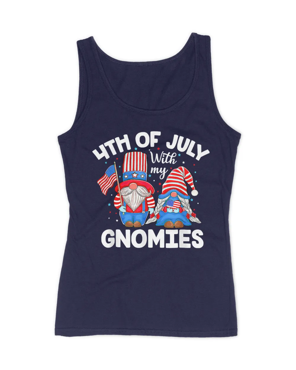 4th of July Gnomes USA Flag Heart Patriotic Independence Day T-Shirt