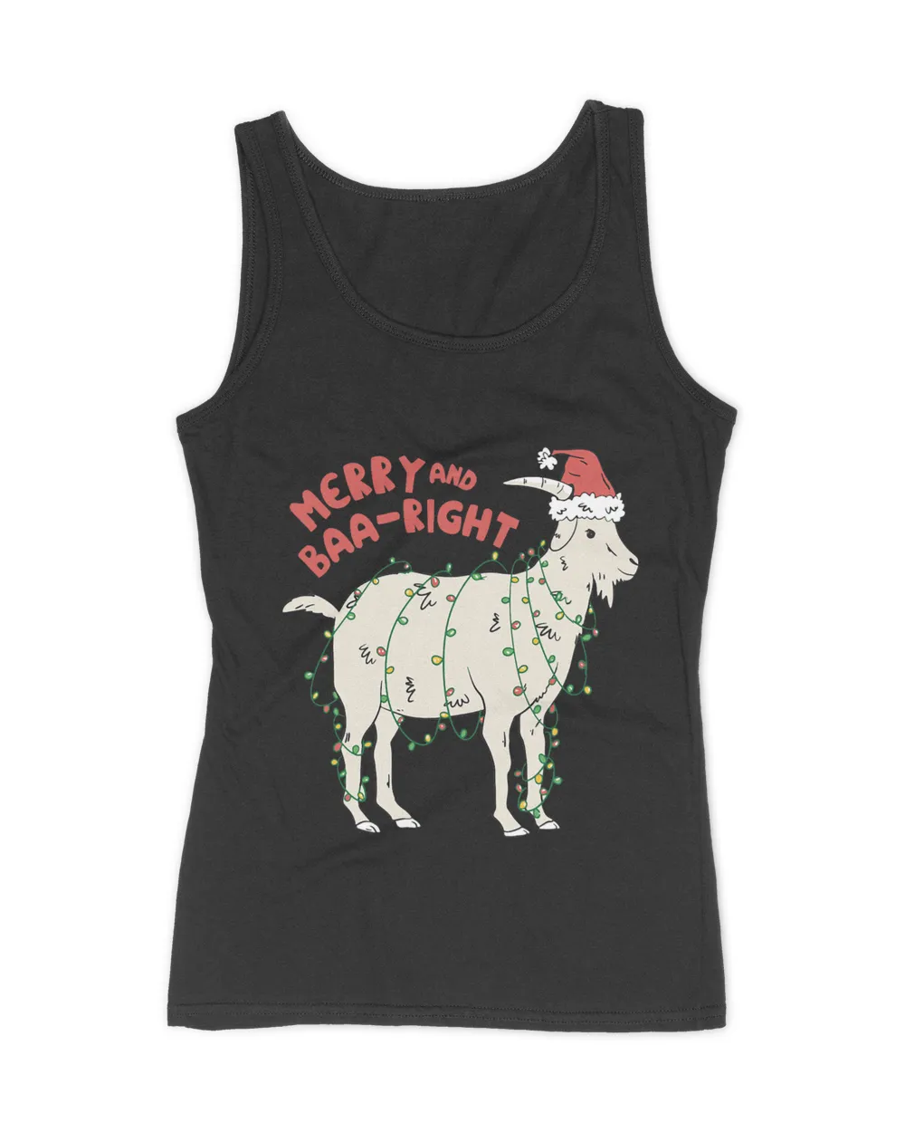 Funny Christmas Goat Merry and Baaright Xmas Humor