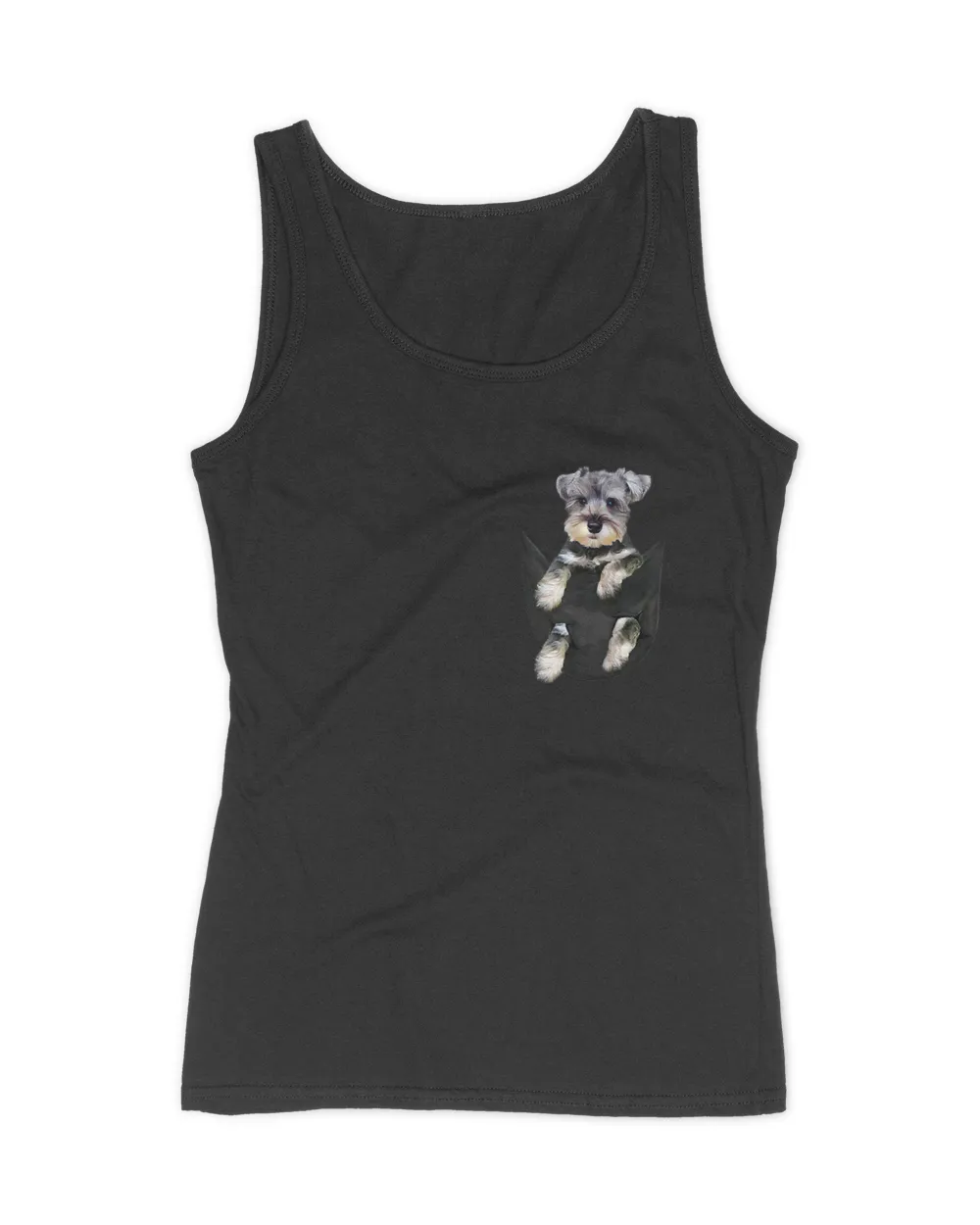 Womens Schnauzer Dog in Pocket Puppy Gifts V-Neck T-Shirt