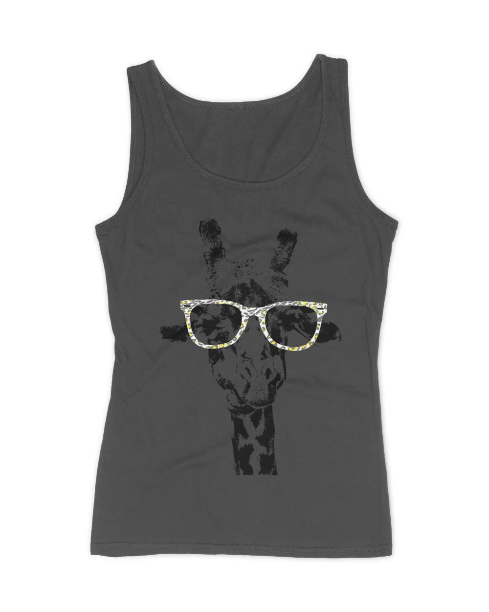 Giraffe Tee Vintage Animal Leopard Print Glasses