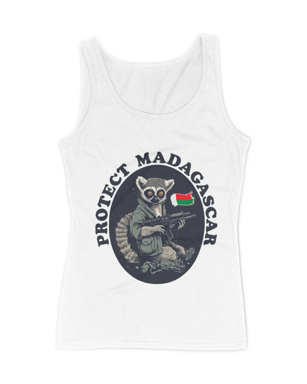 Protect Madagascar 2Lemur with Gun 2Flag