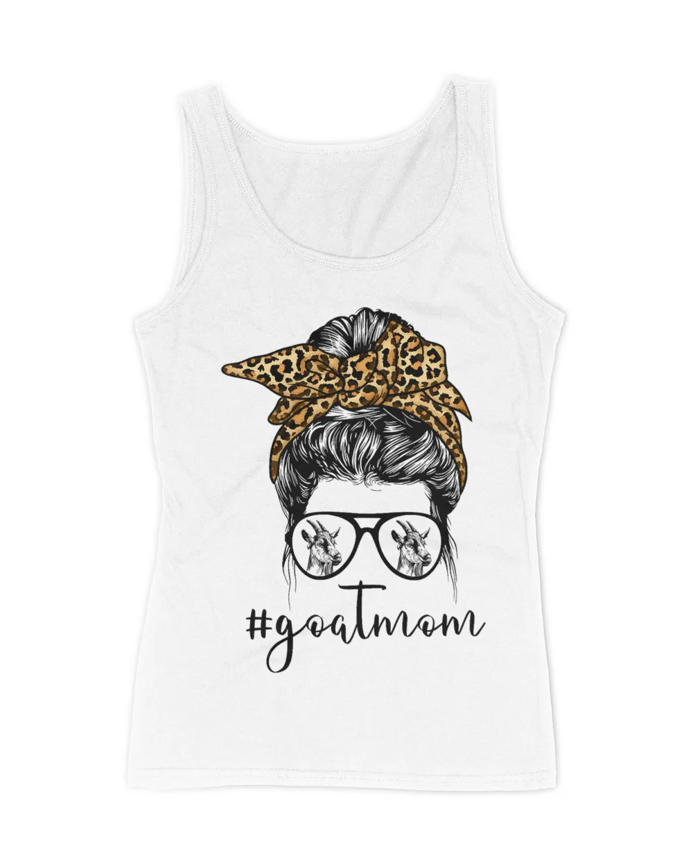 Funny Goat Mom Life Messy Bun Mama Goat Lover Mothers Day
