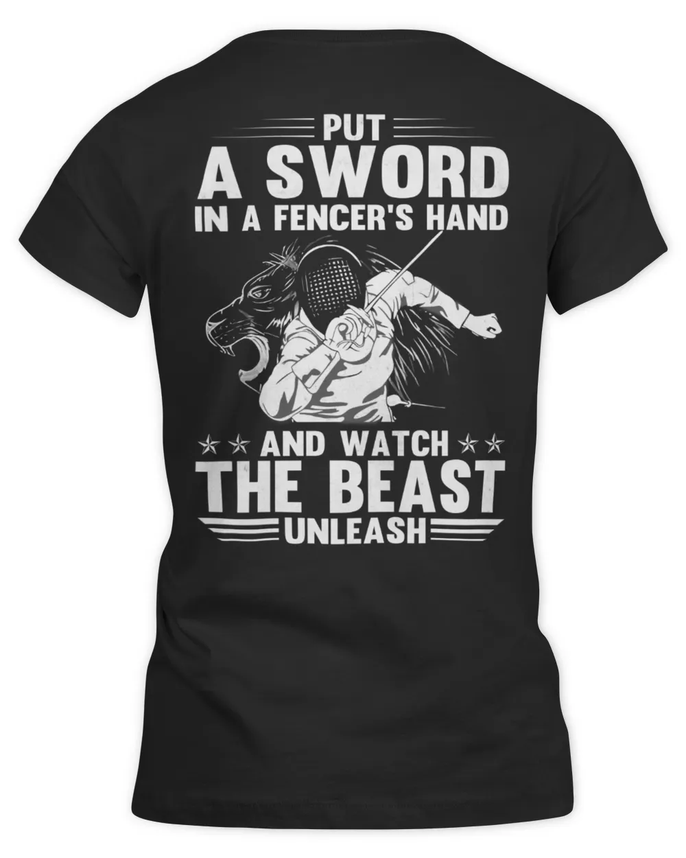 put a sword in a fencer's hand Women's Premium Slim Fit Tee black s