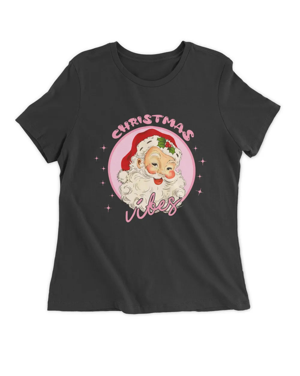 Retro Vintage Pink Santa Claus Christmas Vibes 7