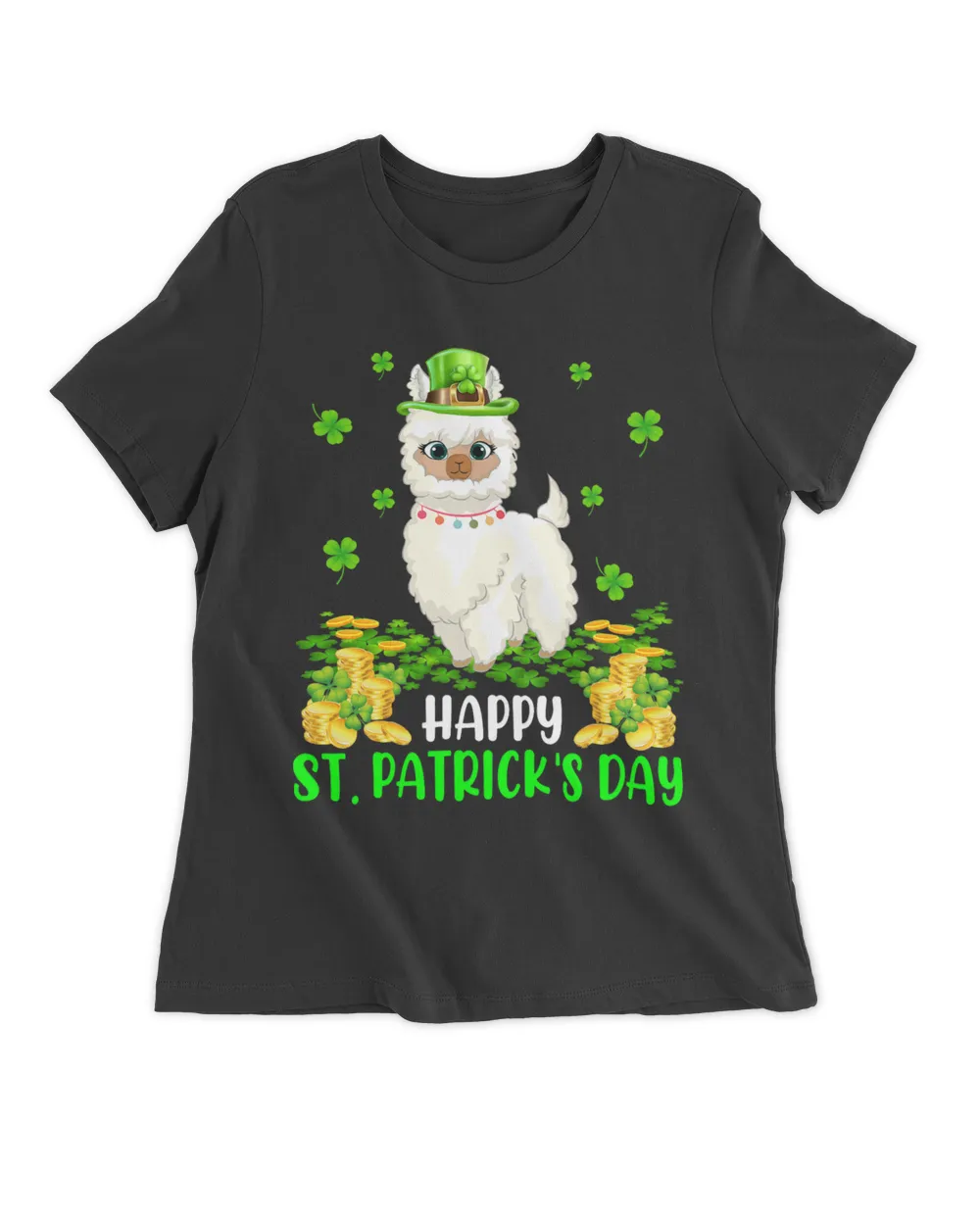 Happy St. Patrick Day Funny Shamrock Leprechaun Llama Lover