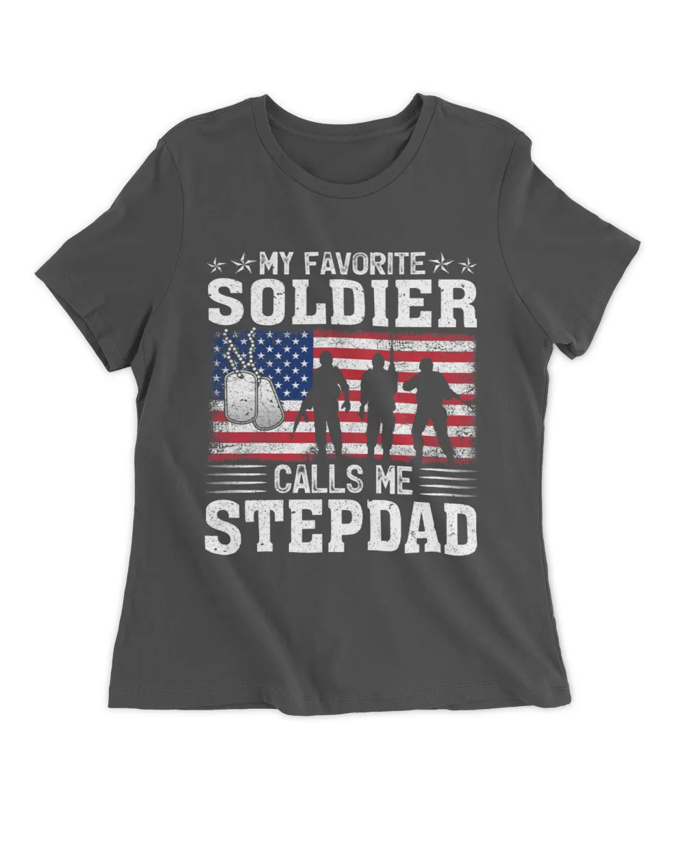 Mens USA Flag My Soldier Calls Me Stepdad Army Fathers Day