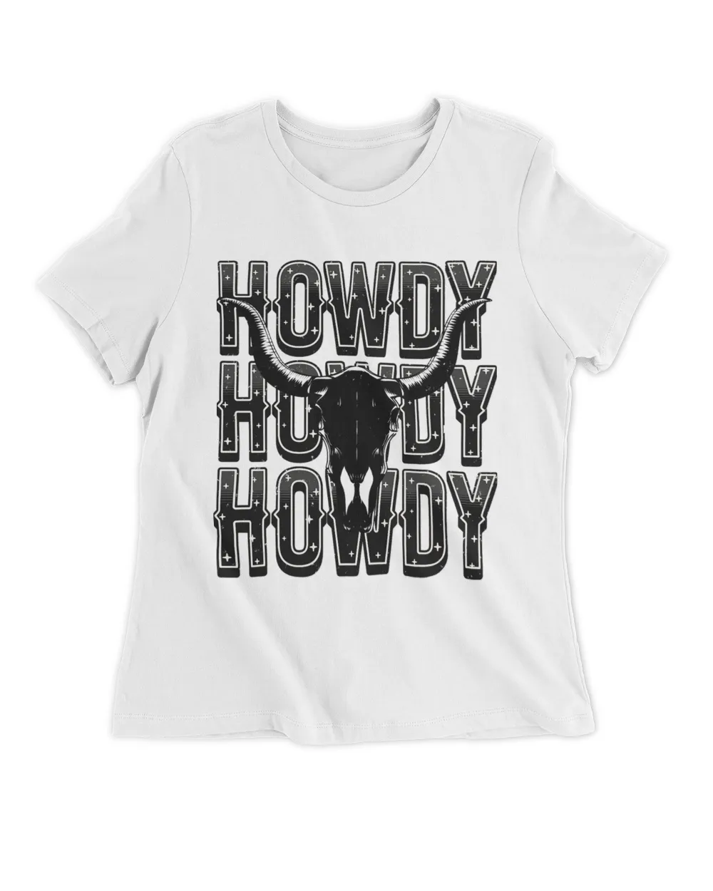 Cow Bull Skull Howdy Cowboy Cowgirl Western Country Music