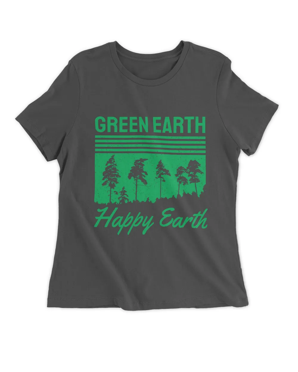 Green Earth Happy Earth (Earth Day Slogan T-Shirt)