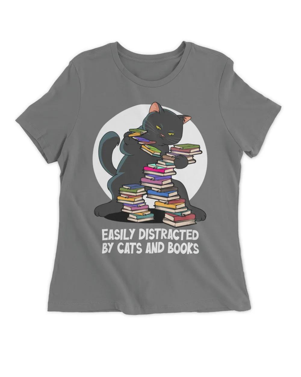 Easily Distracted by Cats and Books Dance Cat Reading Book QTCAT100223A4