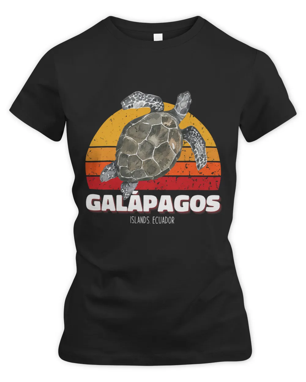 Galapagos Islands Sea Turtle Ecuador Scuba Diving Retro