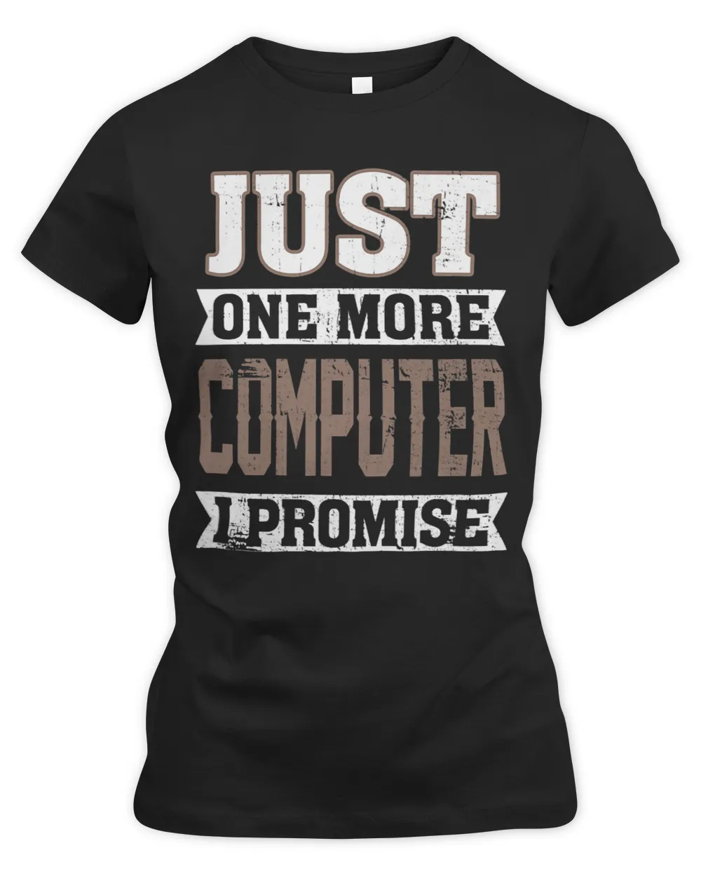 Just one more Computer I promise Script HTML Network Women's Premium Slim Fit Tee black s