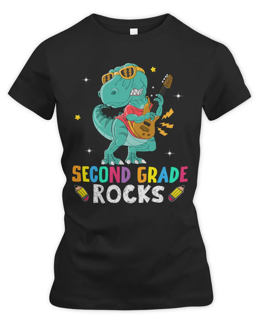 Second Grade Rocks Back To School T Rex Kid Boy Girl Teacher