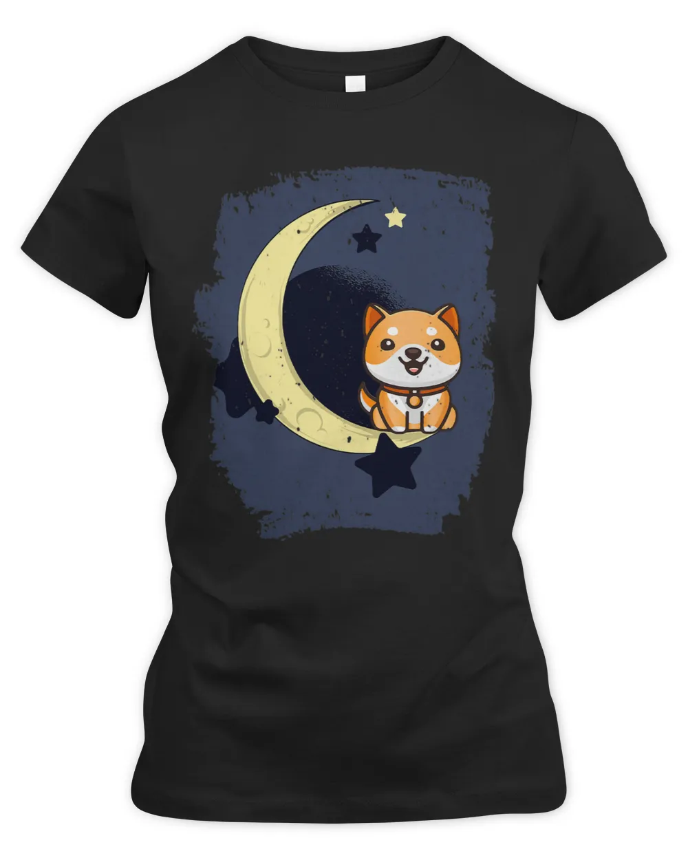 Distressed Shiba Inu Puppy Dog on the Moon