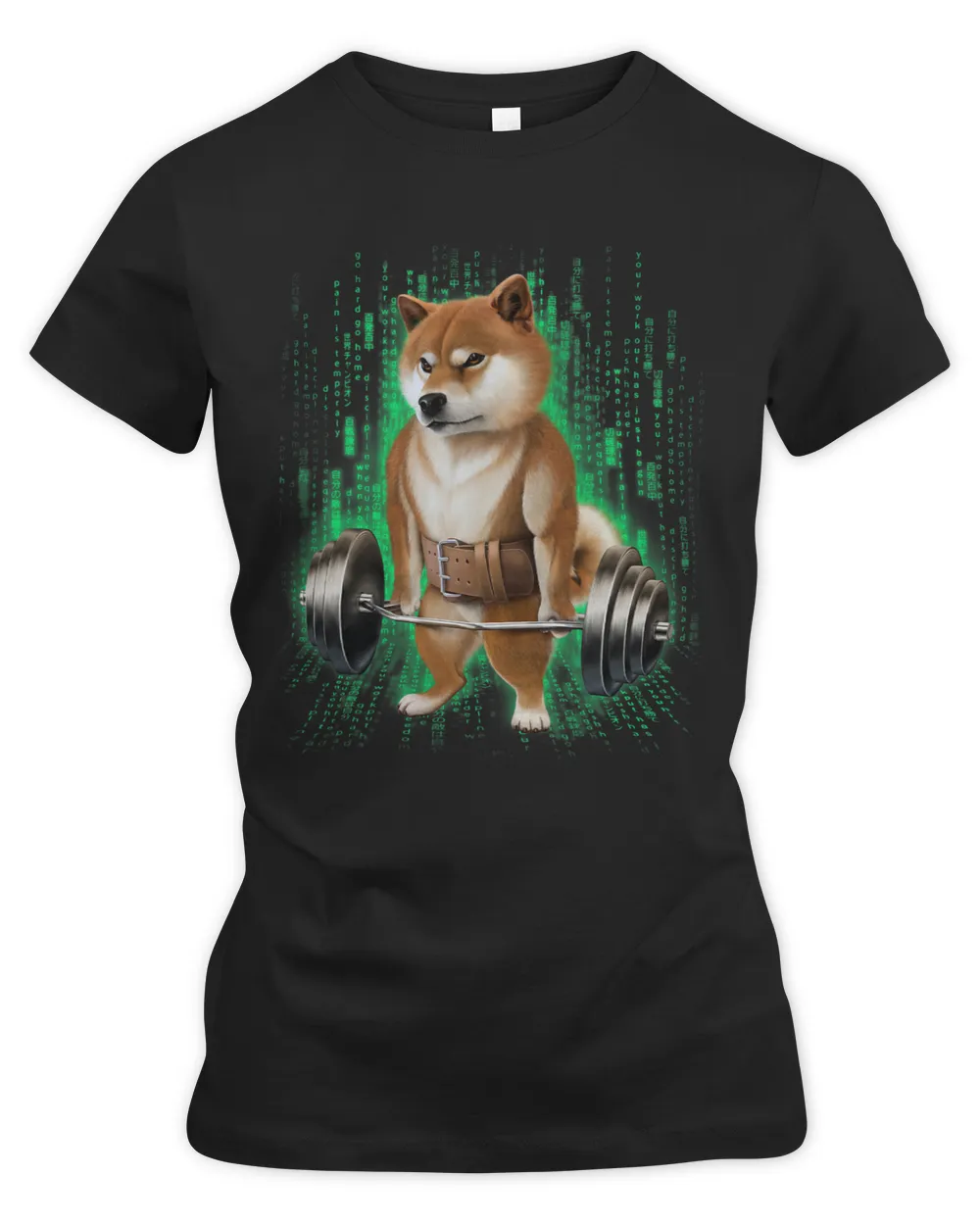 Shiba Dog Muscle Training with Barbell Shrug Bar in Cyber