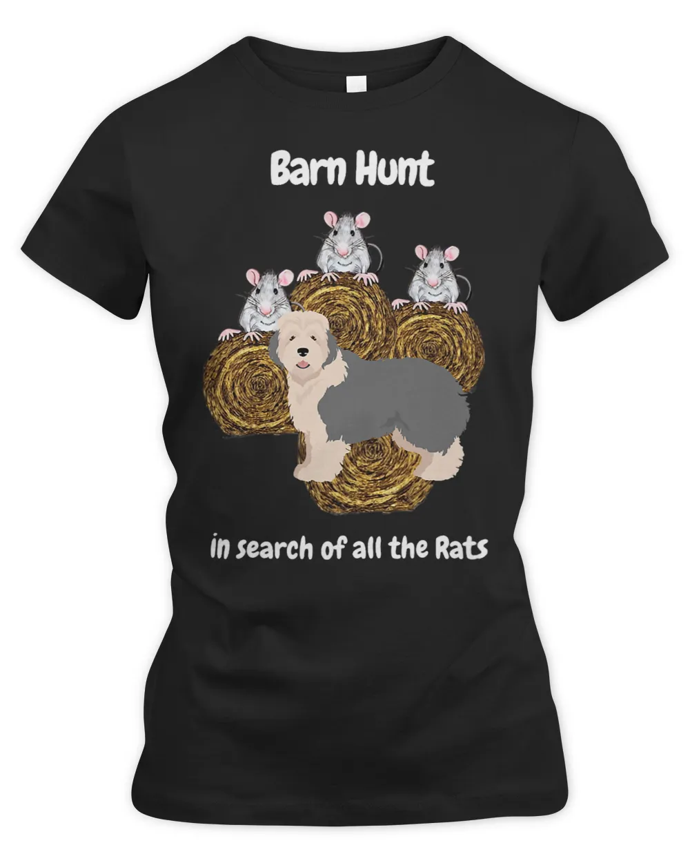 Funny Barn Hunt in search of rats with an English Sheepdog