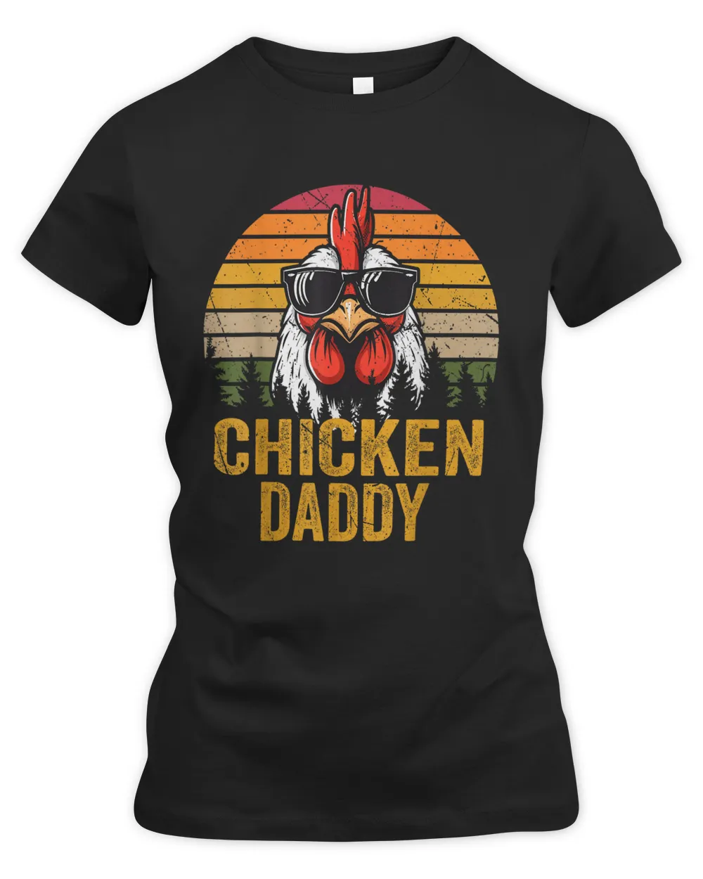 Chicken Daddy Vintage Rooster For Dad Farmer Fathers Day Men T-Shirt