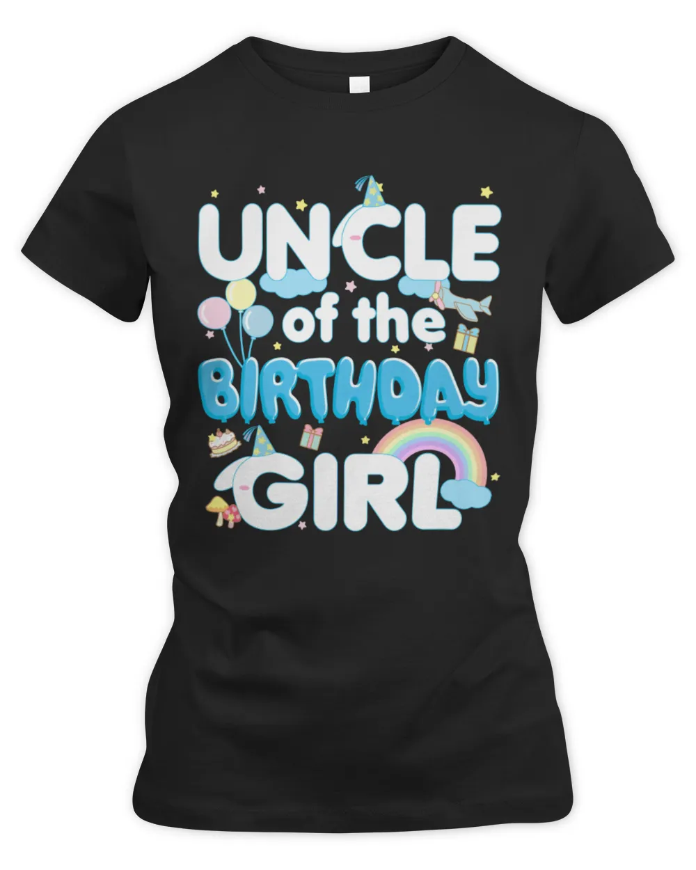 Uncle Of The Cinnamorol Birthday Girl Women's Premium Slim Fit Tee black s