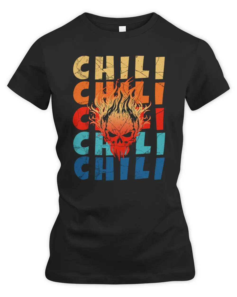 smoking hot chili skull Women's Premium Slim Fit Tee black s
