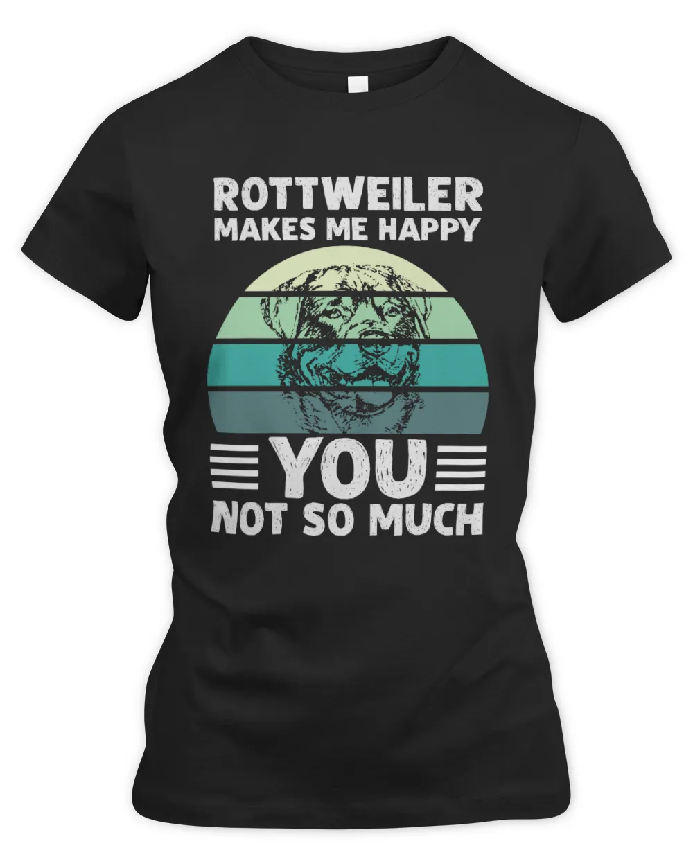 ROTTWEILER-MAKES-ME-HAPPY Women's Premium Slim Fit Tee black s