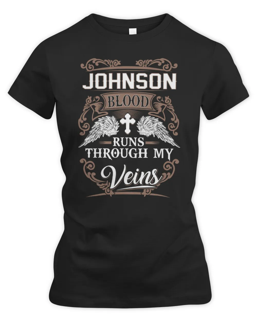 Johnson blood runs through my veins Women's Premium Slim Fit Tee black s
