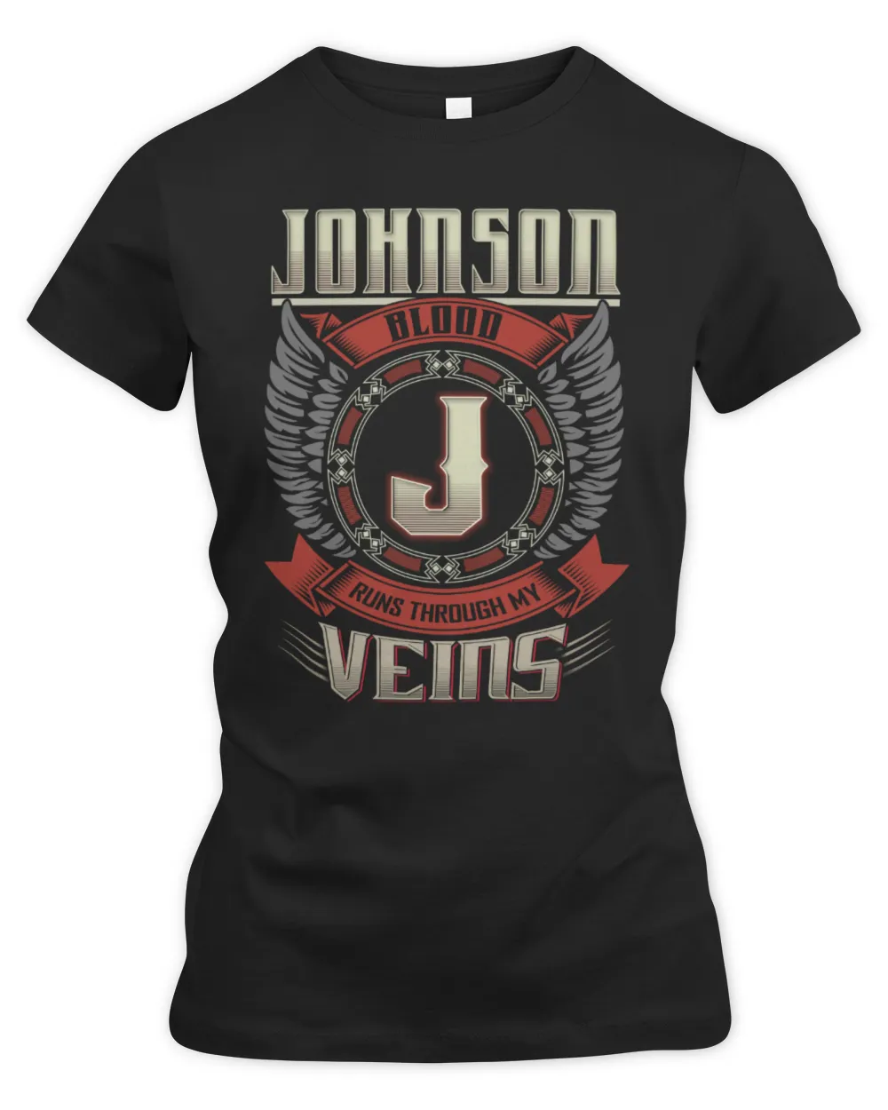 Johnson blood runs through my veins Women's Premium Slim Fit Tee black s