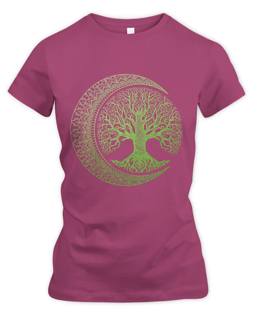 Green Tree of Life Cresent Moon Phases Mandala Yoga Gift