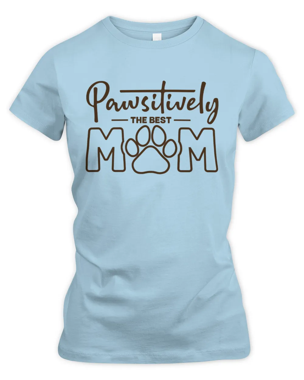 Pawsitively the Best Mom Women's Premium Slim Fit Tee light-blue s