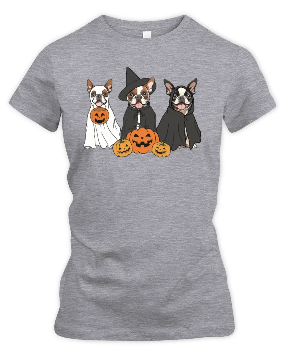 Ghost And Witch Boston Terrier