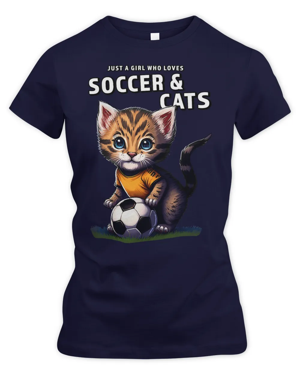 Funny Cat Girl Loves Soccer and Cats Cat with Soccer Ball 29