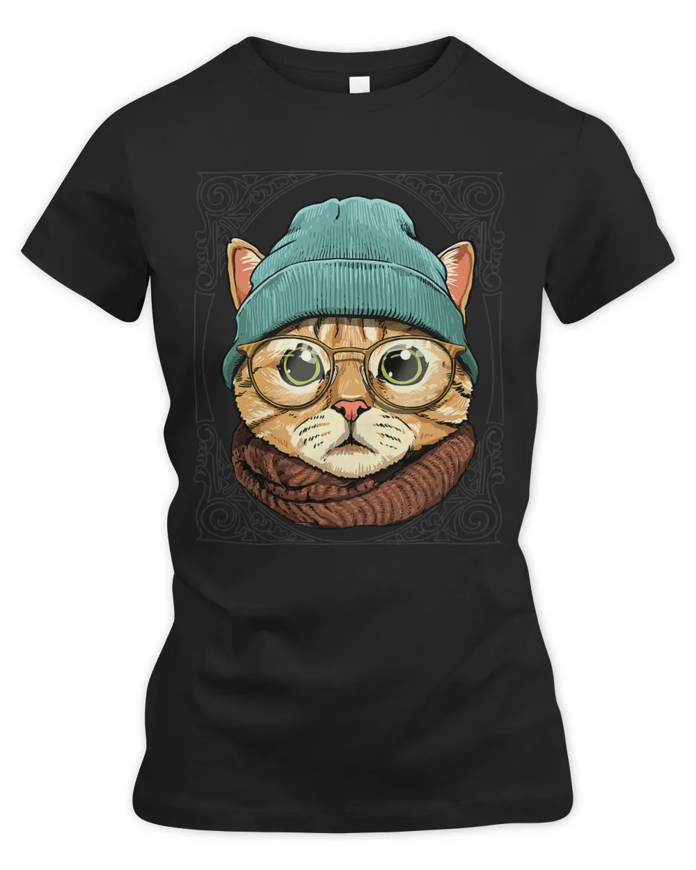 Hipster Cat With Glasses Feline Kitten Lover 579