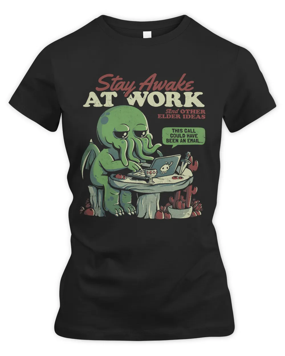 Stay Awake At Work Halloween Bored Cthulhu Funny Home Office562